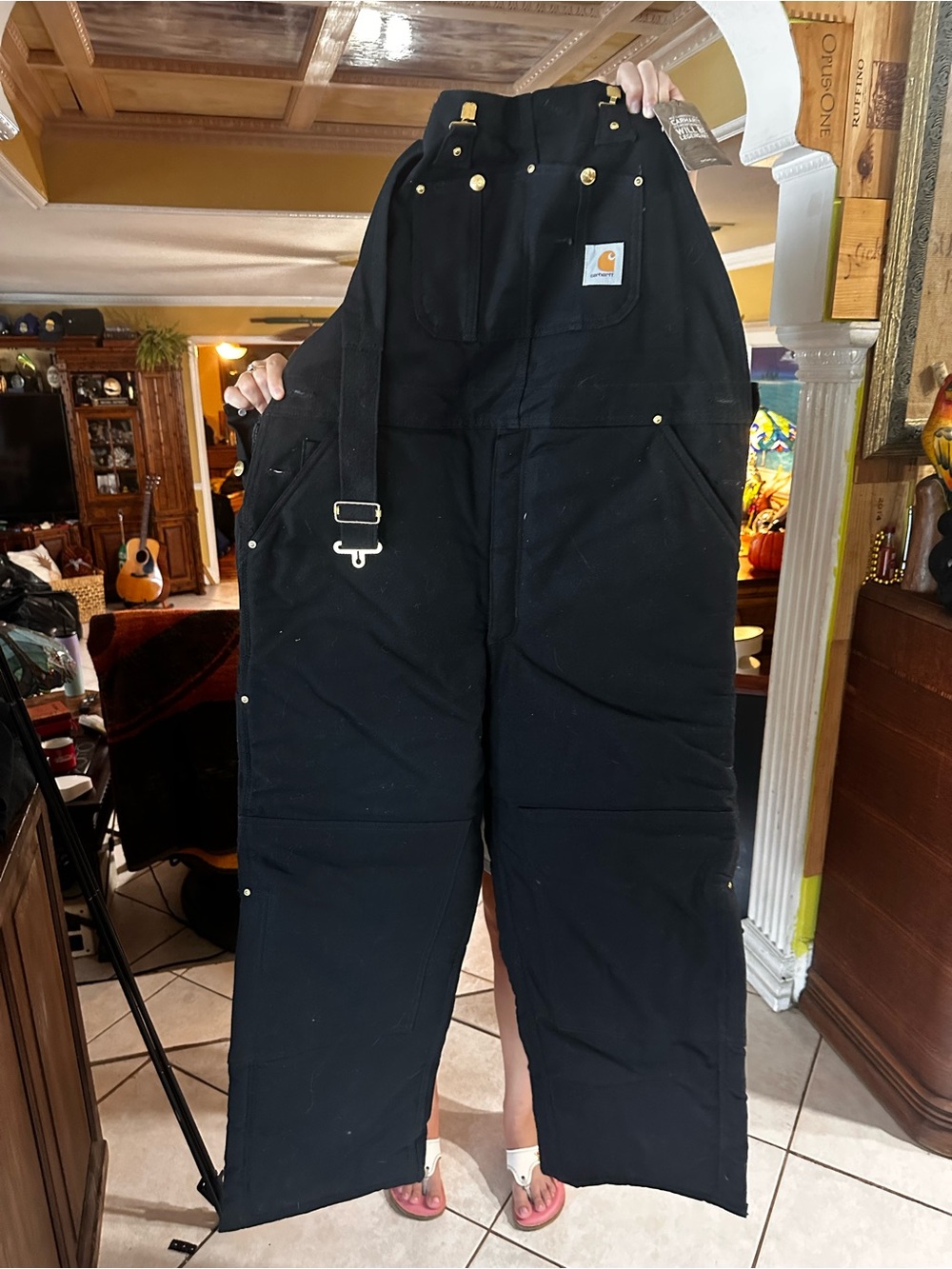 Carhartt Arctic-Quilt-lined Duck Men’s Insulated Cargo Bib Pants